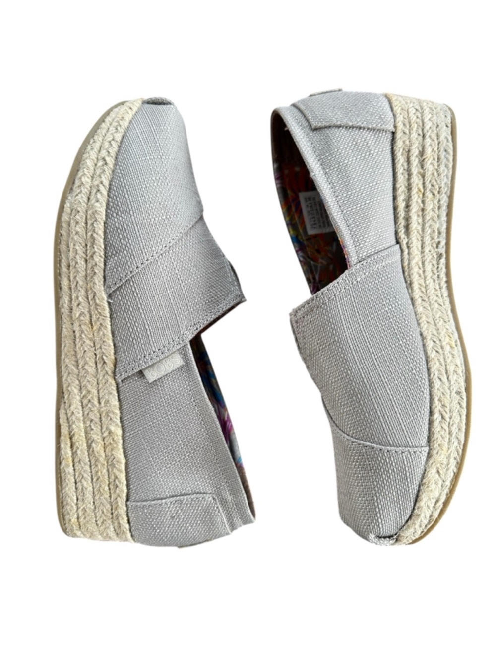BOBS by Skechers Beige Canvas Slip-On Memory Foam Casual Women’s Shoes - Picture 8 of 11
